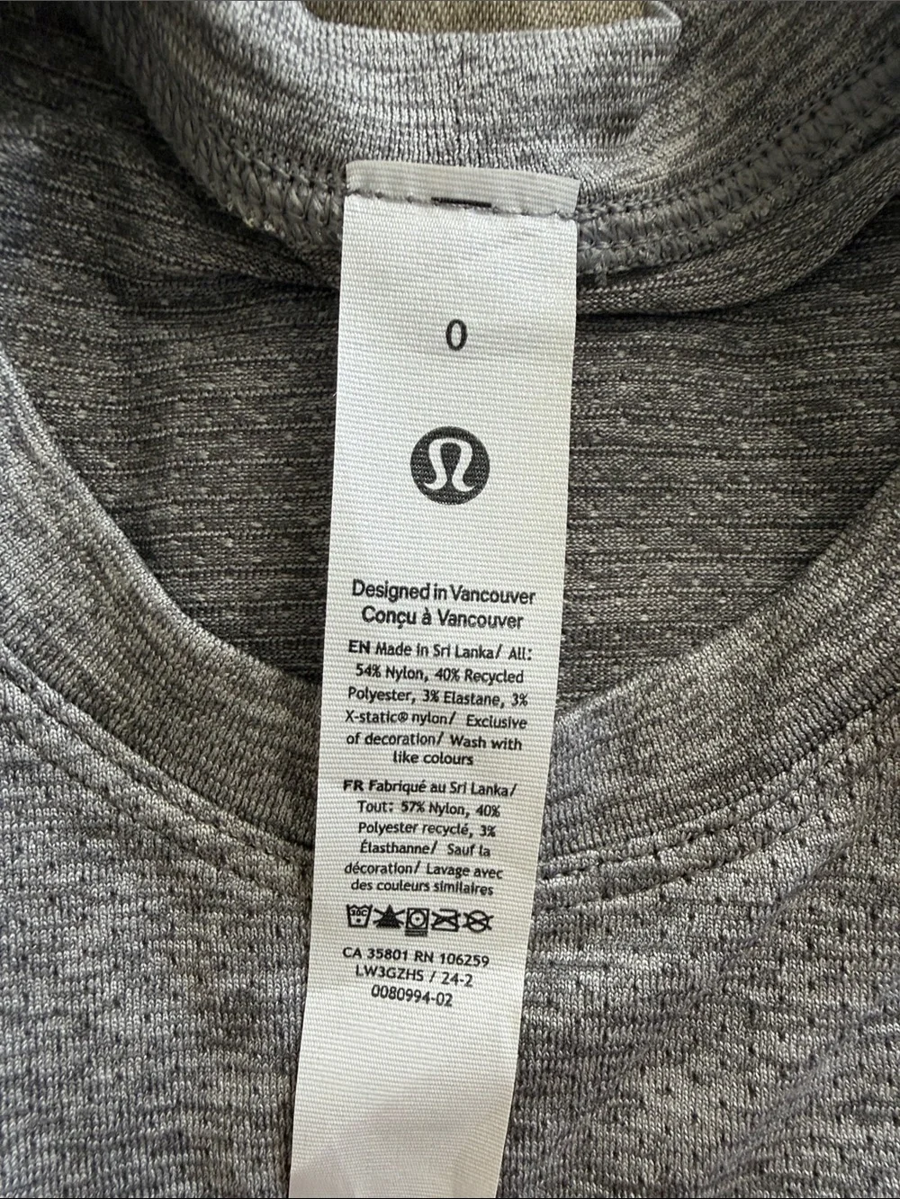 lululemon athletica Heather Gray Crop Top